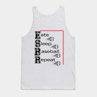 Eat Sleep Baseball Repeat Baseball Player Funny Baseball Tank Top